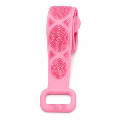 1PCS Silicone Bath Brush, Double-Sided Exfoliating Back Scrubber with Mesh Sponge