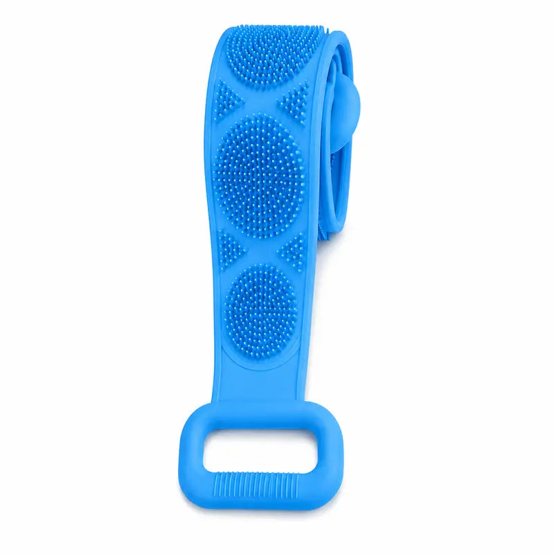 1PCS Silicone Bath Brush, Double-Sided Exfoliating Back Scrubber with Mesh Sponge