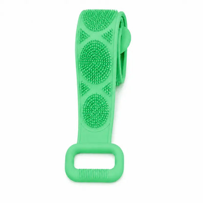 1PCS Silicone Bath Brush, Double-Sided Exfoliating Back Scrubber with Mesh Sponge